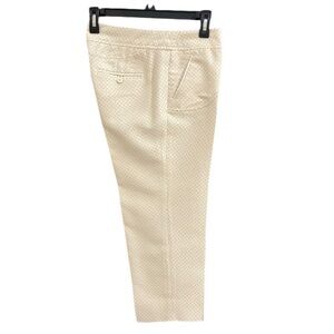 Women’s Anthropology Cartonnier Cream Pants Subtle Gold Geometric Capri